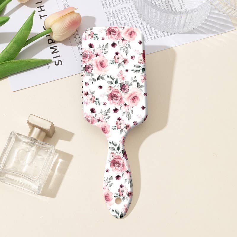 LARGE DETANGLE PADDLE HAIR BRUSH COMB | 40HC100: FLOWER C