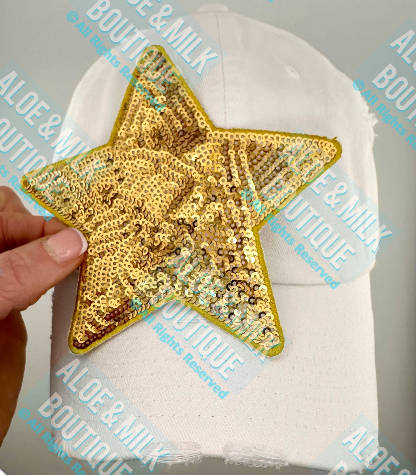 New Sequin Star Large, sequin star patch, cheer patch: Blue