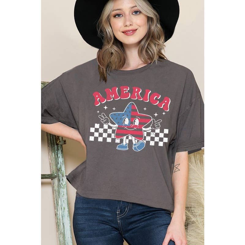 AMERICA - Cropped top: WHITE / S