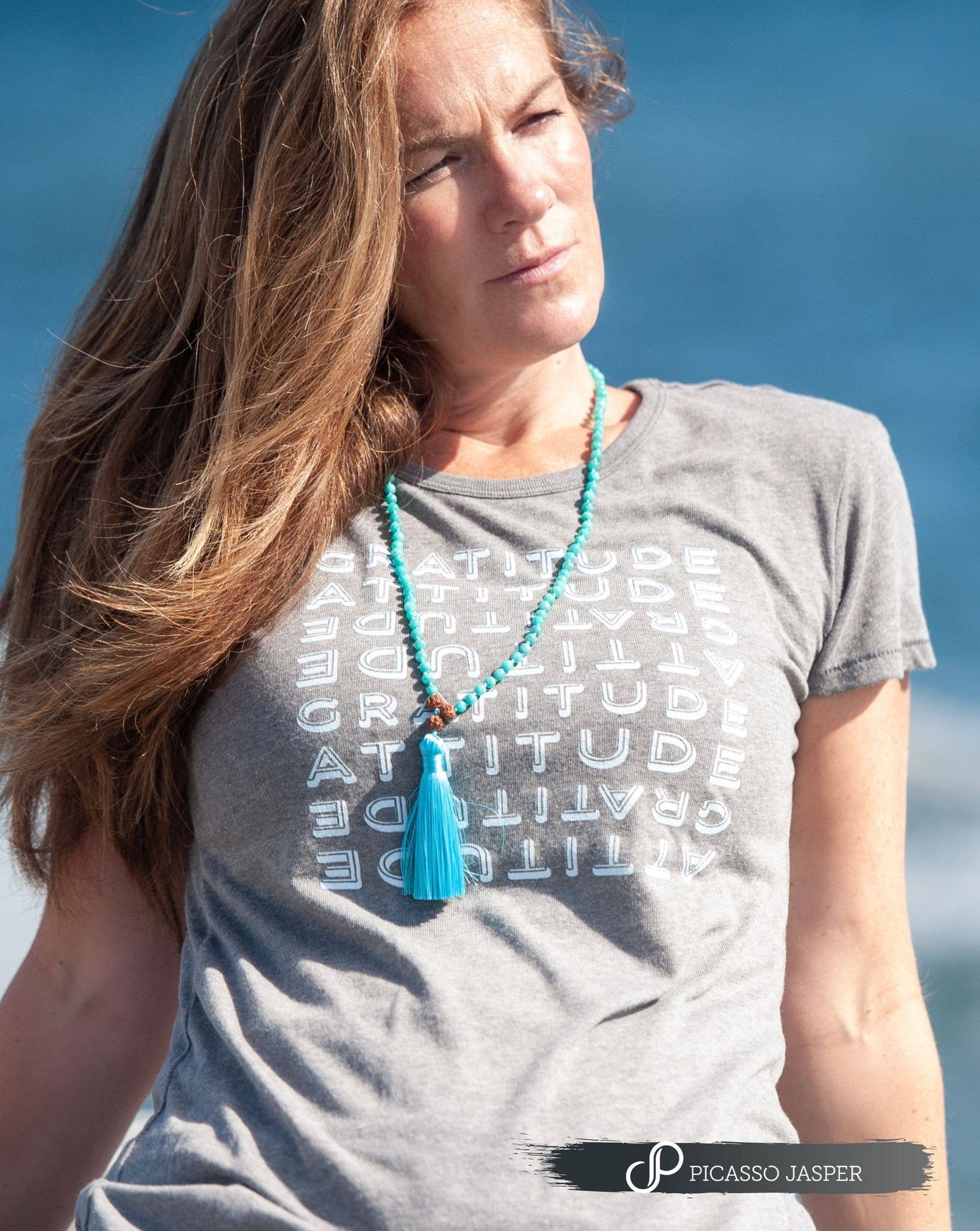 Gratitude Attitude, Vintage Stone, Eco Tee: Med