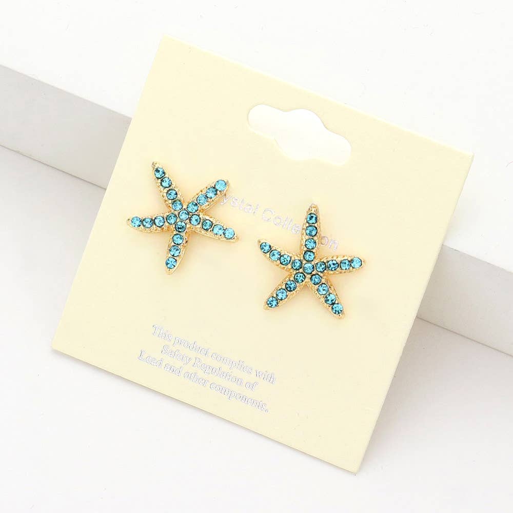 Crystal Starfish Stud Earrings
: Jet