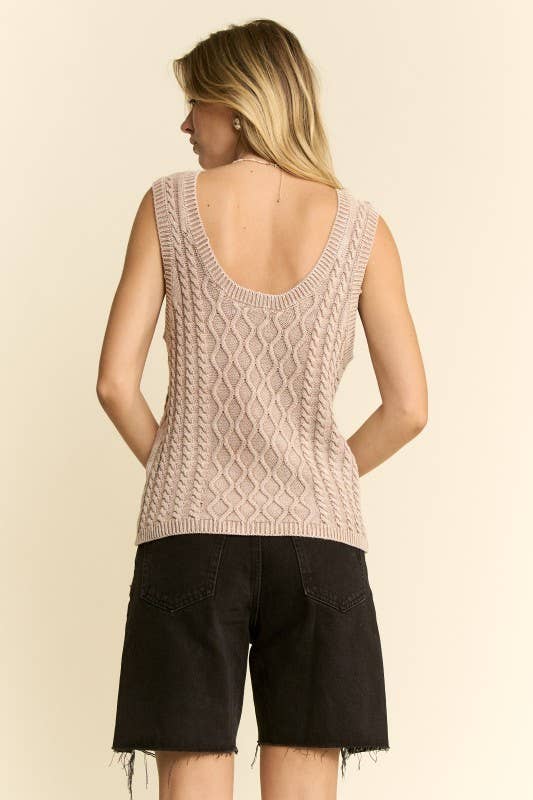 KNIT SWEATER TANK TOP: CHARCOAL / S