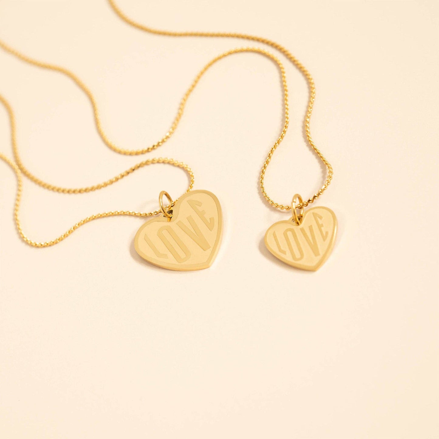 18K Gold PVD Stainless Steel Heart Love Charm / PDL0255: Gold / 15mm