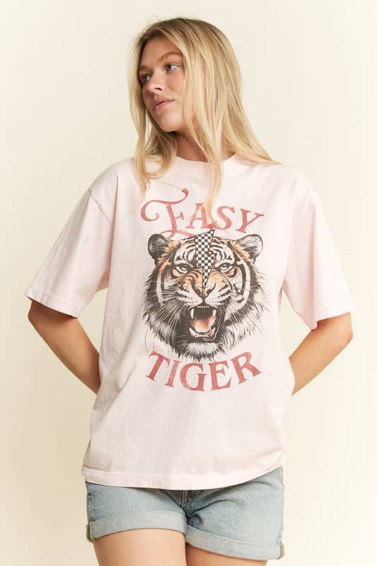 EASY TIGER GRAPHIC TOP: L.Pink / L