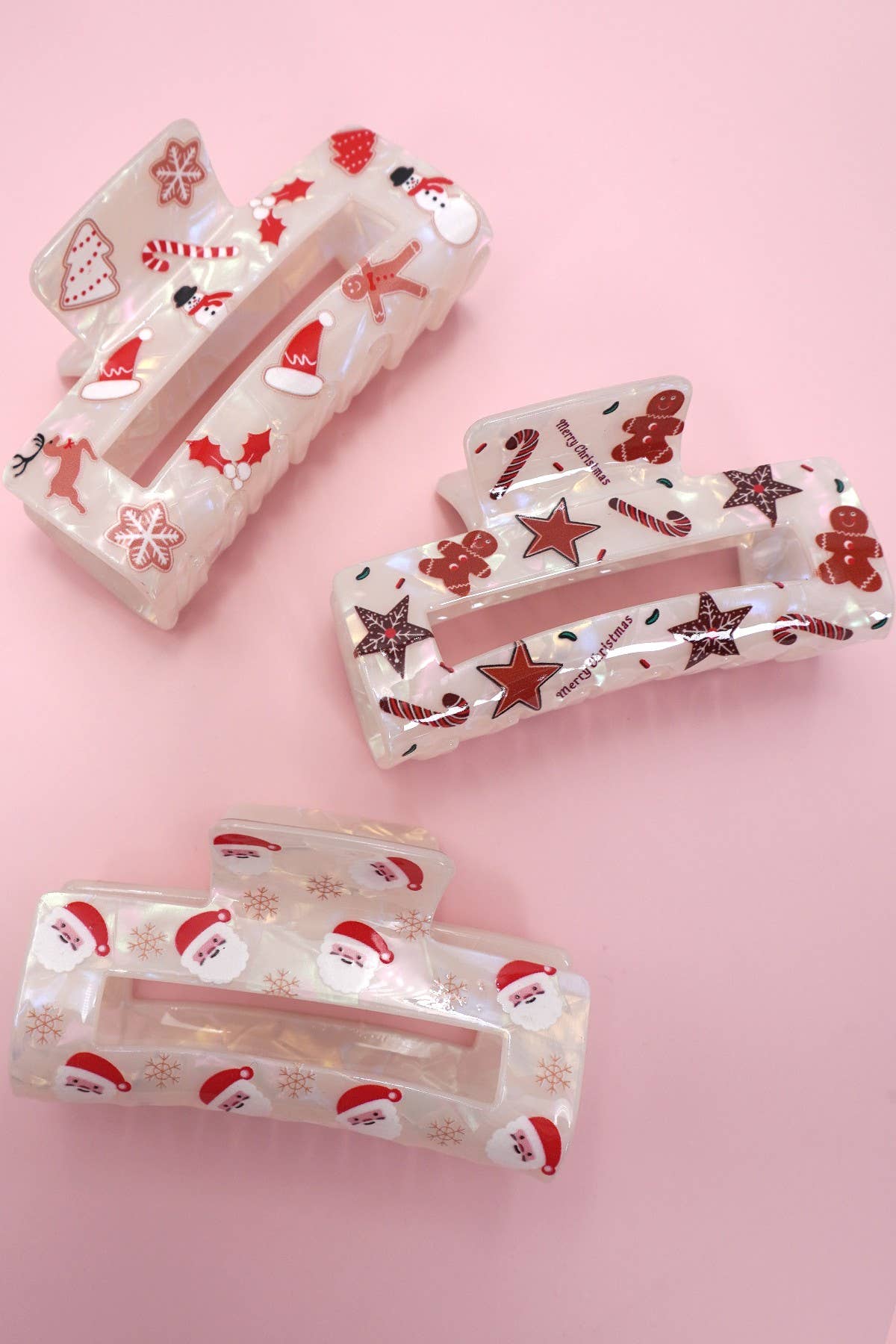 CHRISTMAS TREE SANTA HOLIDAY HAIR CLAW | 40H947: B