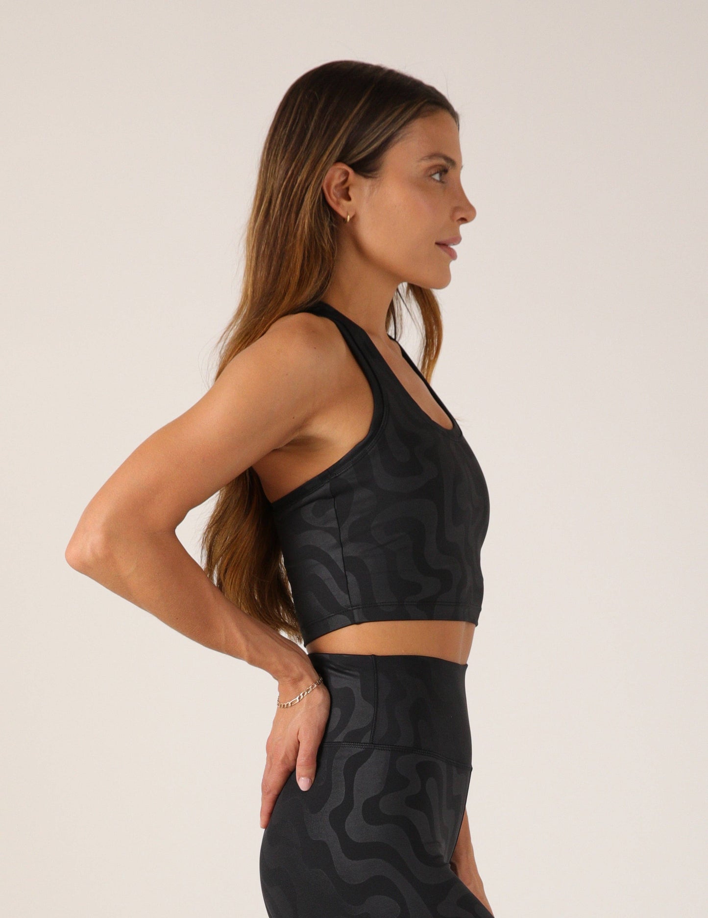 Notch Bra: Black Cosmic Ripple: Black Cosmic Ripple / S