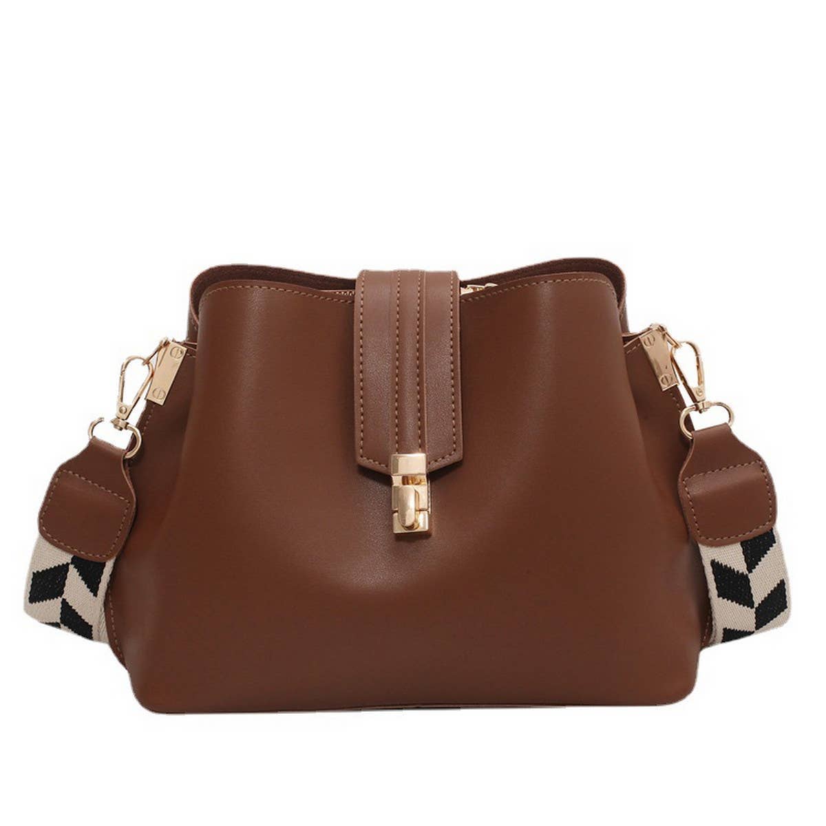 Women Retro Shoulder Bucket Bag_Cwab1552: BROWN / OS