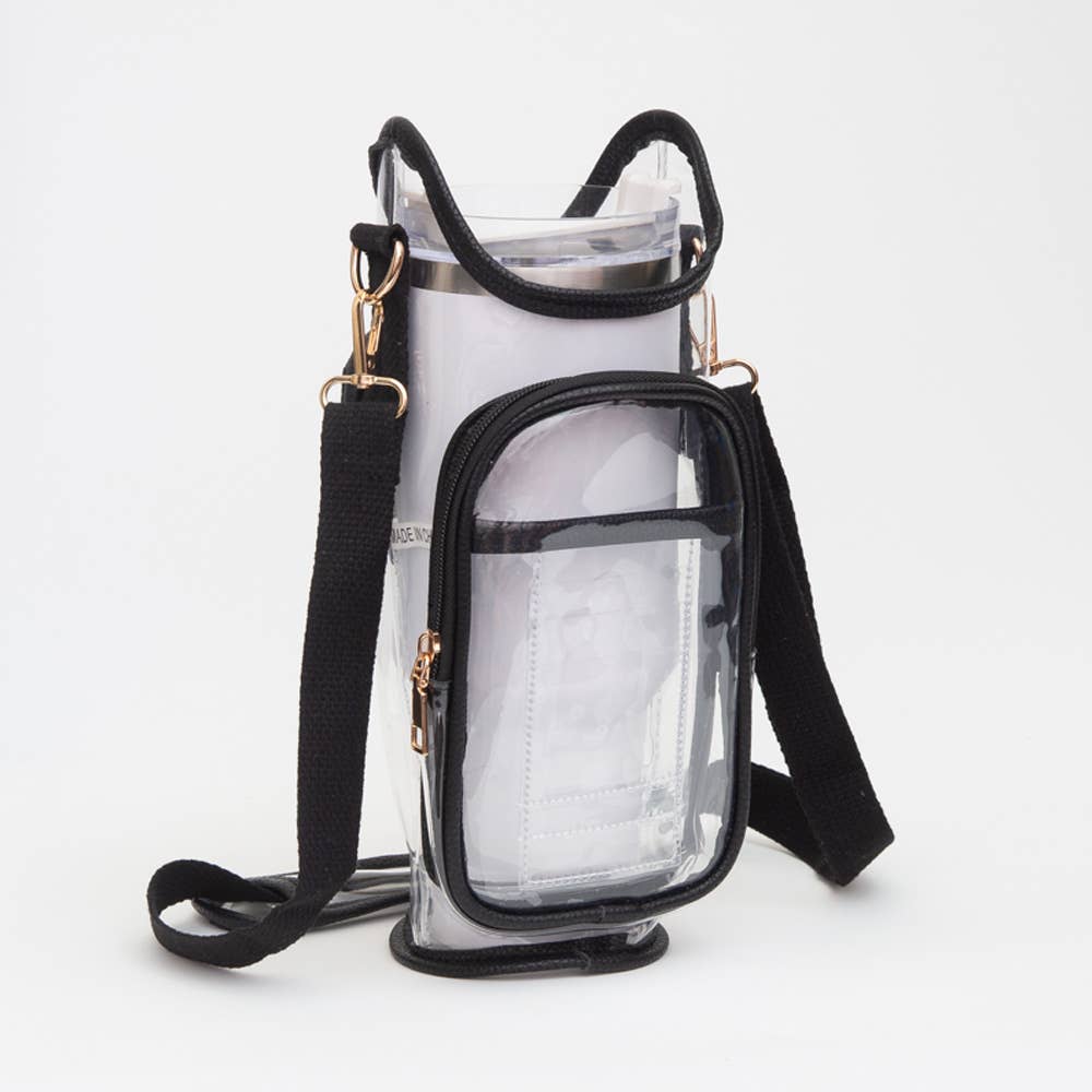 Transparent Tumbler Carrier Holder Crossbody Bag
: Silver