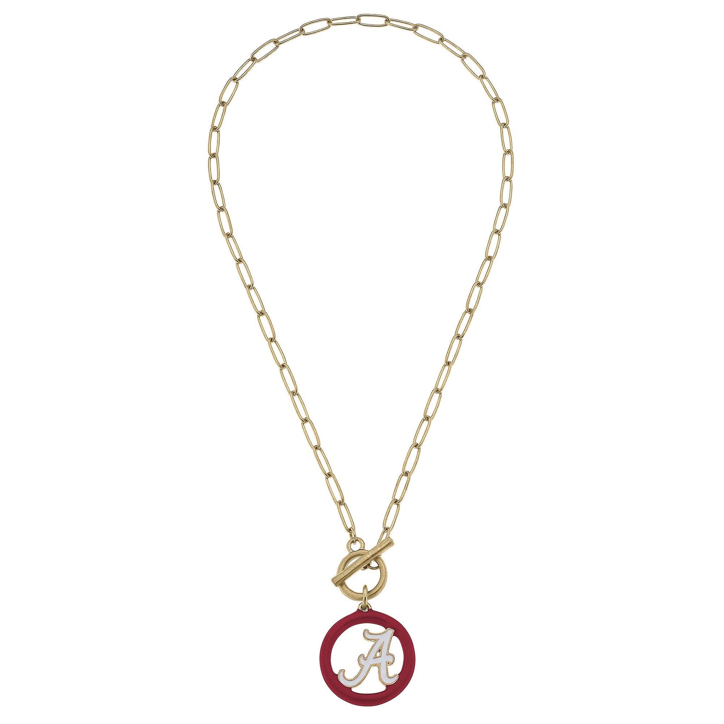 Alabama Crimson Tide Logo Enamel T-Bar Necklace