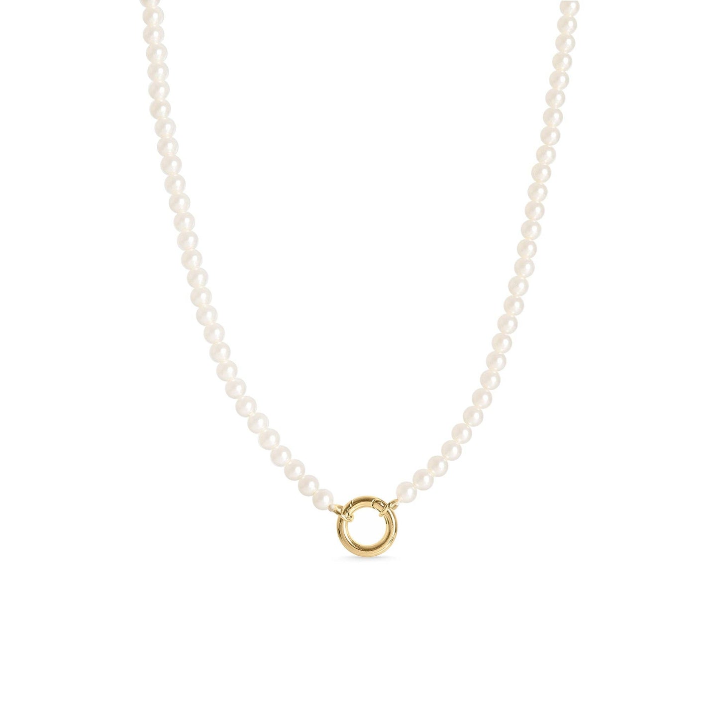 Pearl Charm Keeper Necklace: Kiska / Gold