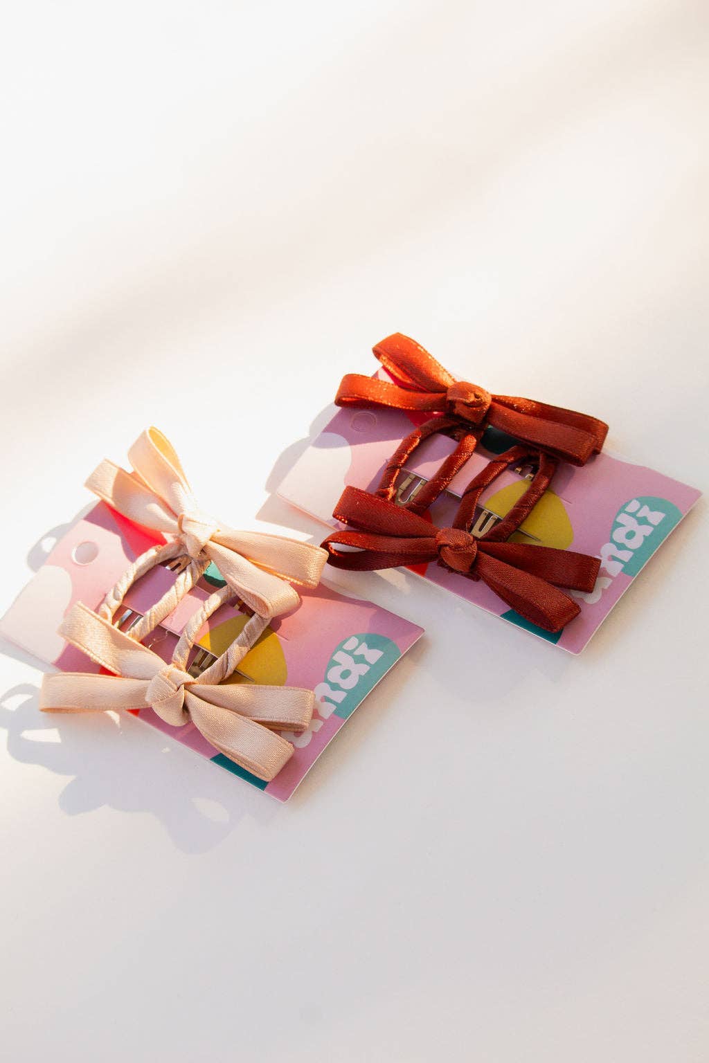 Bow Snap Clips 2-pack: Brown