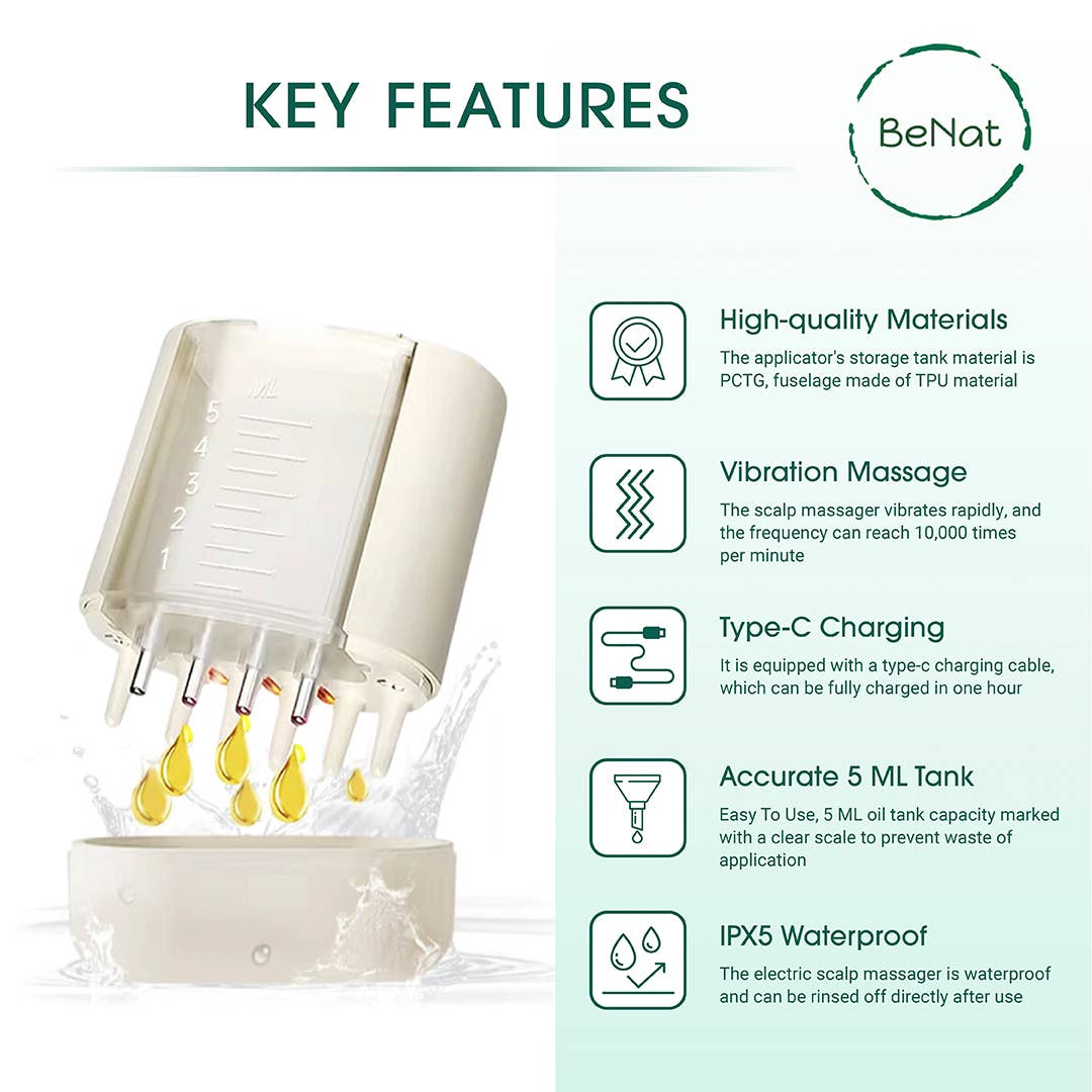Electric Oil Applicator and Vibration Scalp Massager 2 in 1.