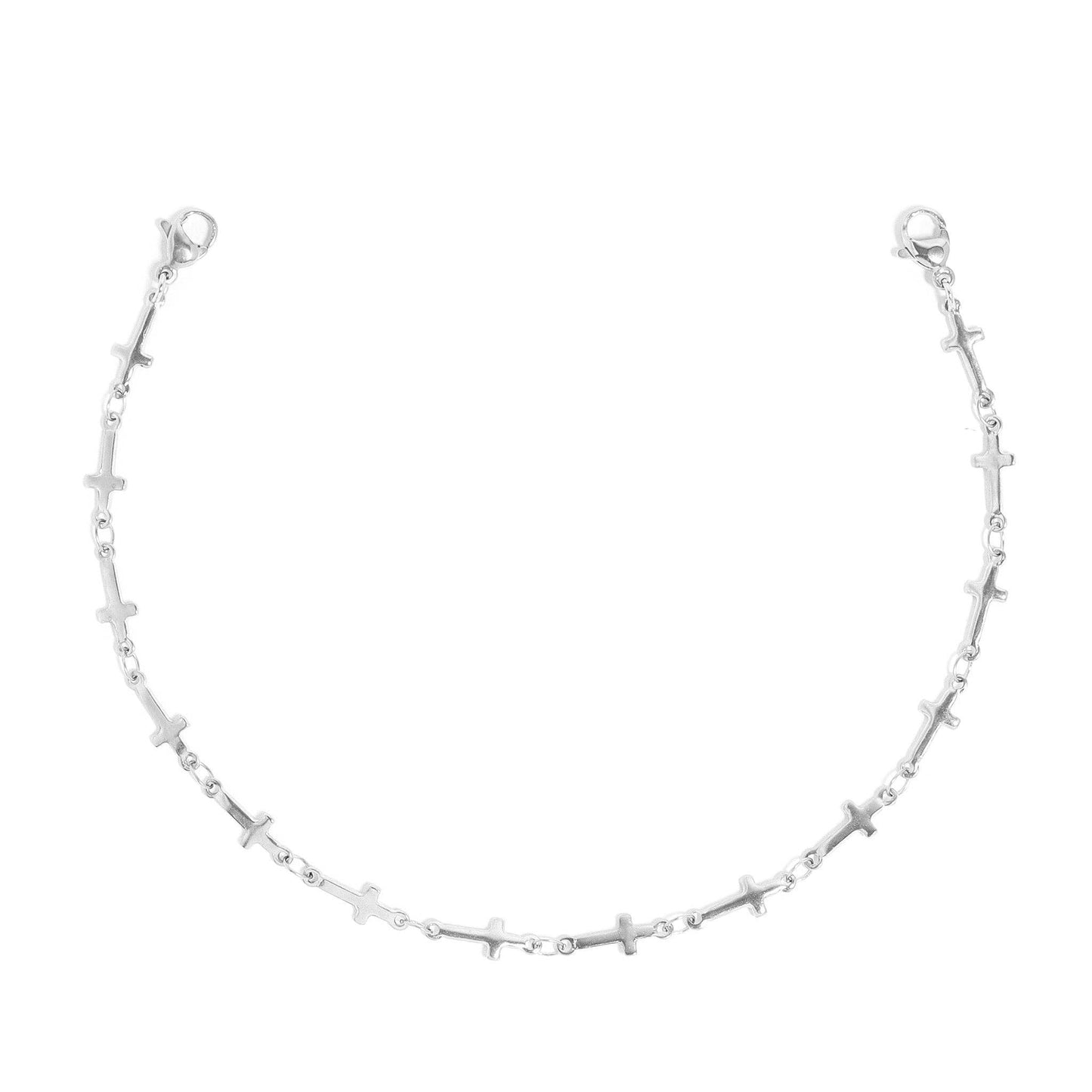 Trucker Hat Chain: 18K Gold PVD Stainless Steel Cross: Stainless