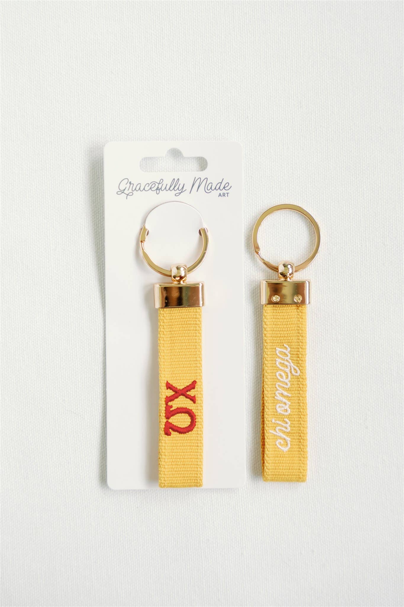 Chi Omega Embroidered Keychain, Sorority