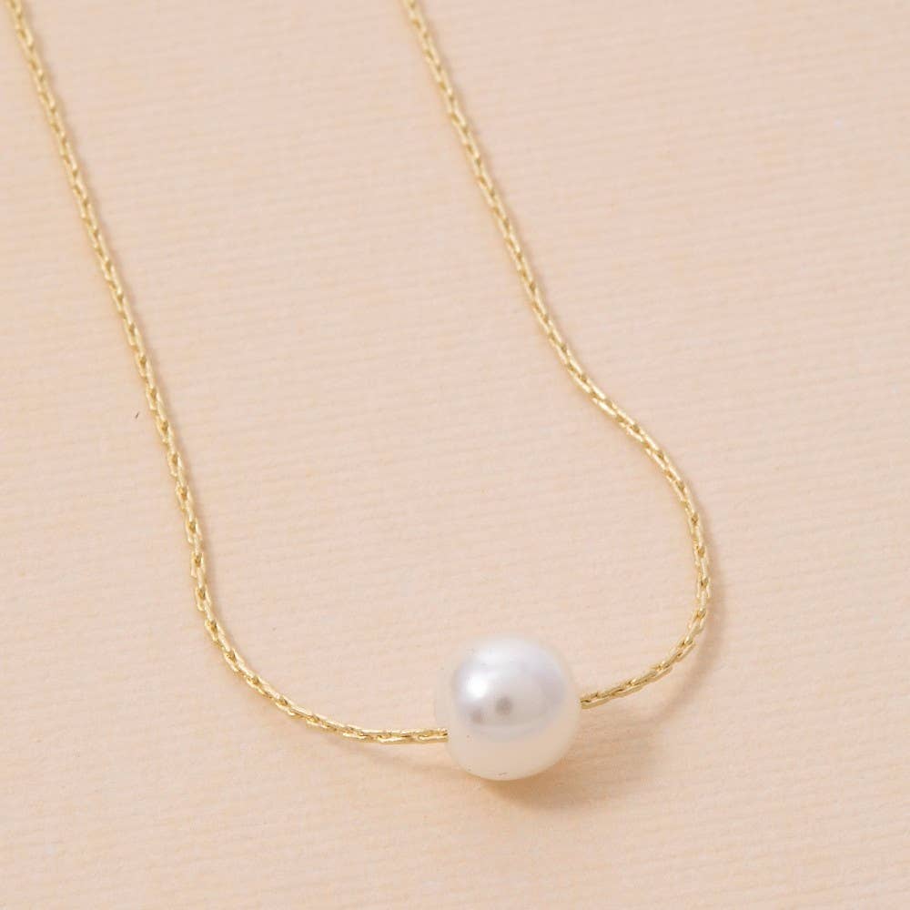 Pearl Charm Dainty Chain Necklace: G