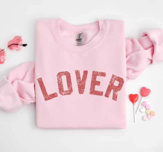 Lover Pink Sweatshirt, Valentine's Crewneck, Lover Shirt Small
