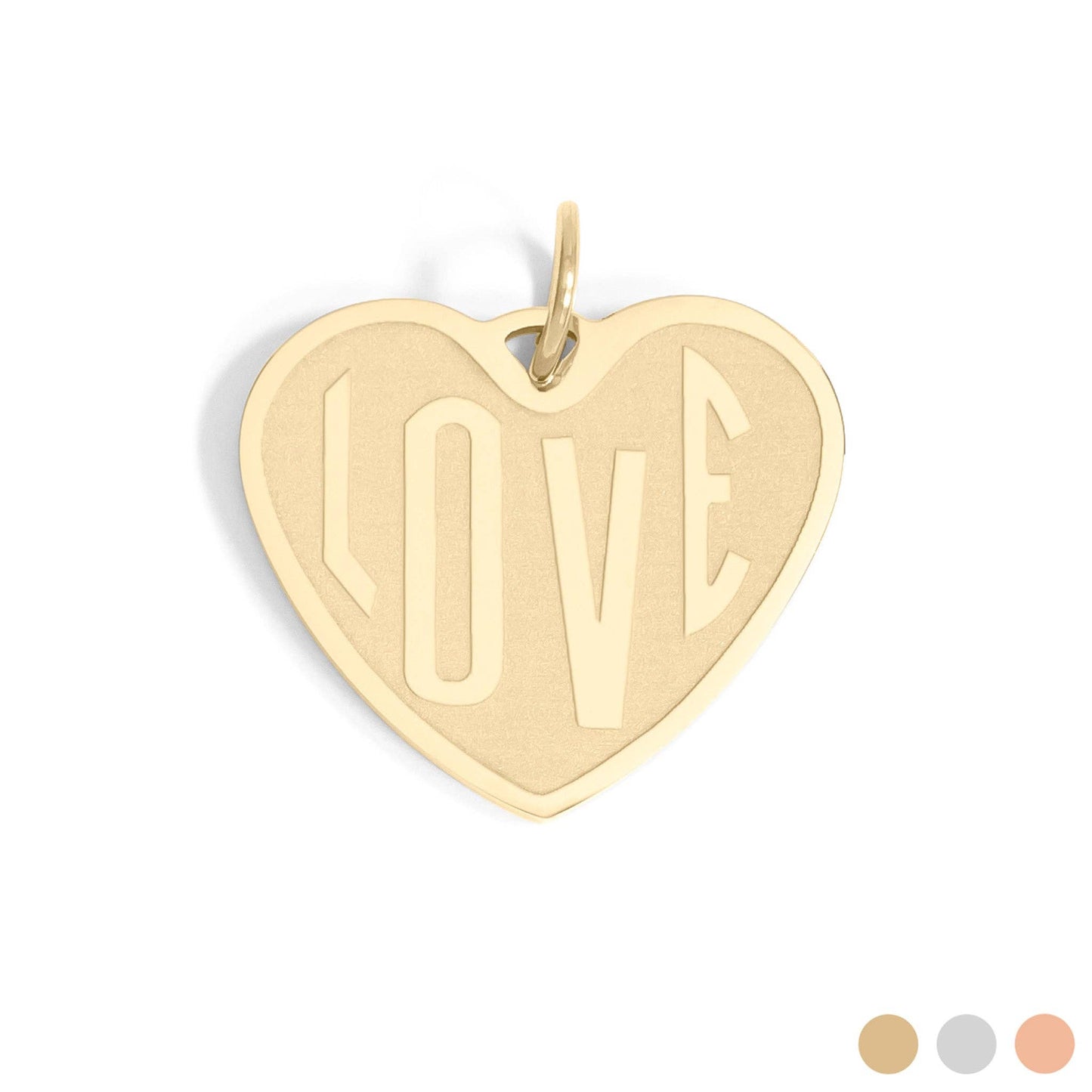 18K Gold PVD Stainless Steel Heart Love Charm / PDL0255: Gold / 15mm