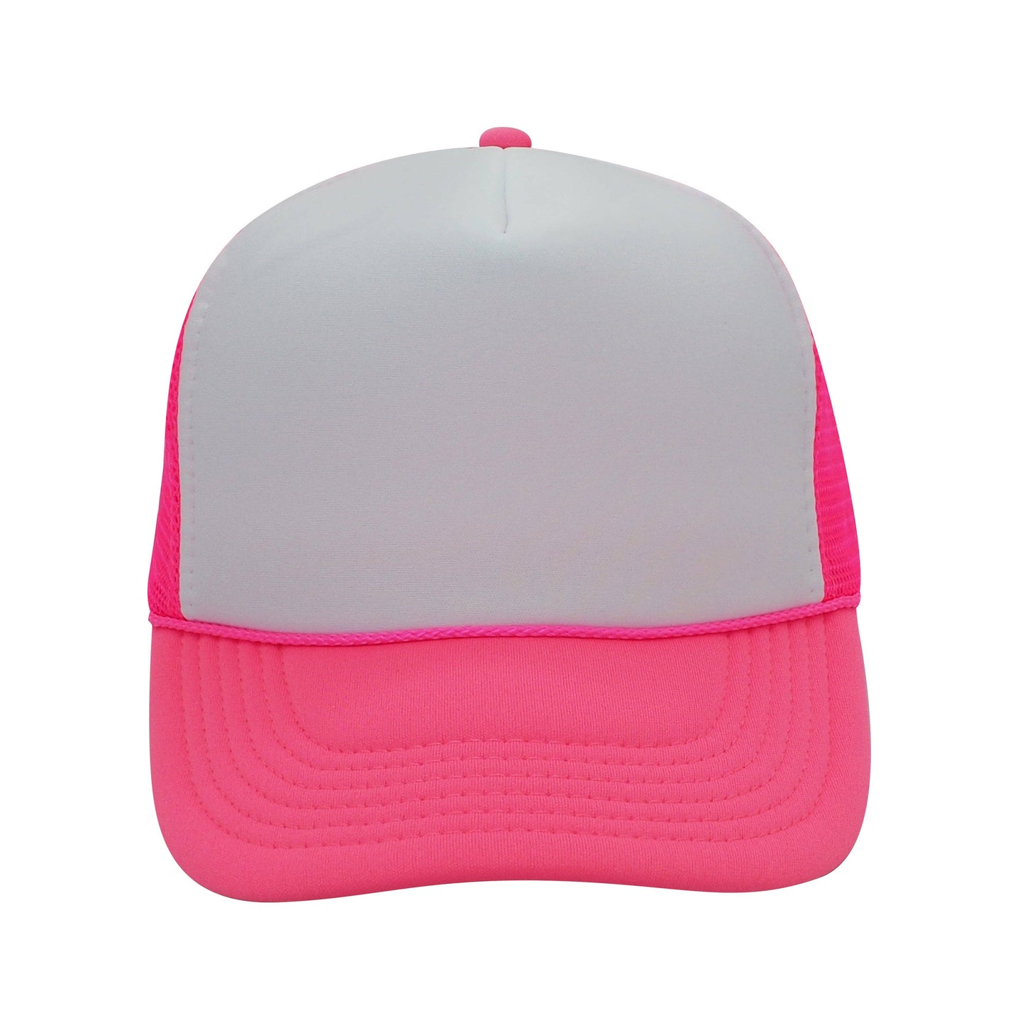 Nissun Neon Color Foam Mesh Trucker Hats Caps, Blank Two Tone Snapbacks: Neon Pink