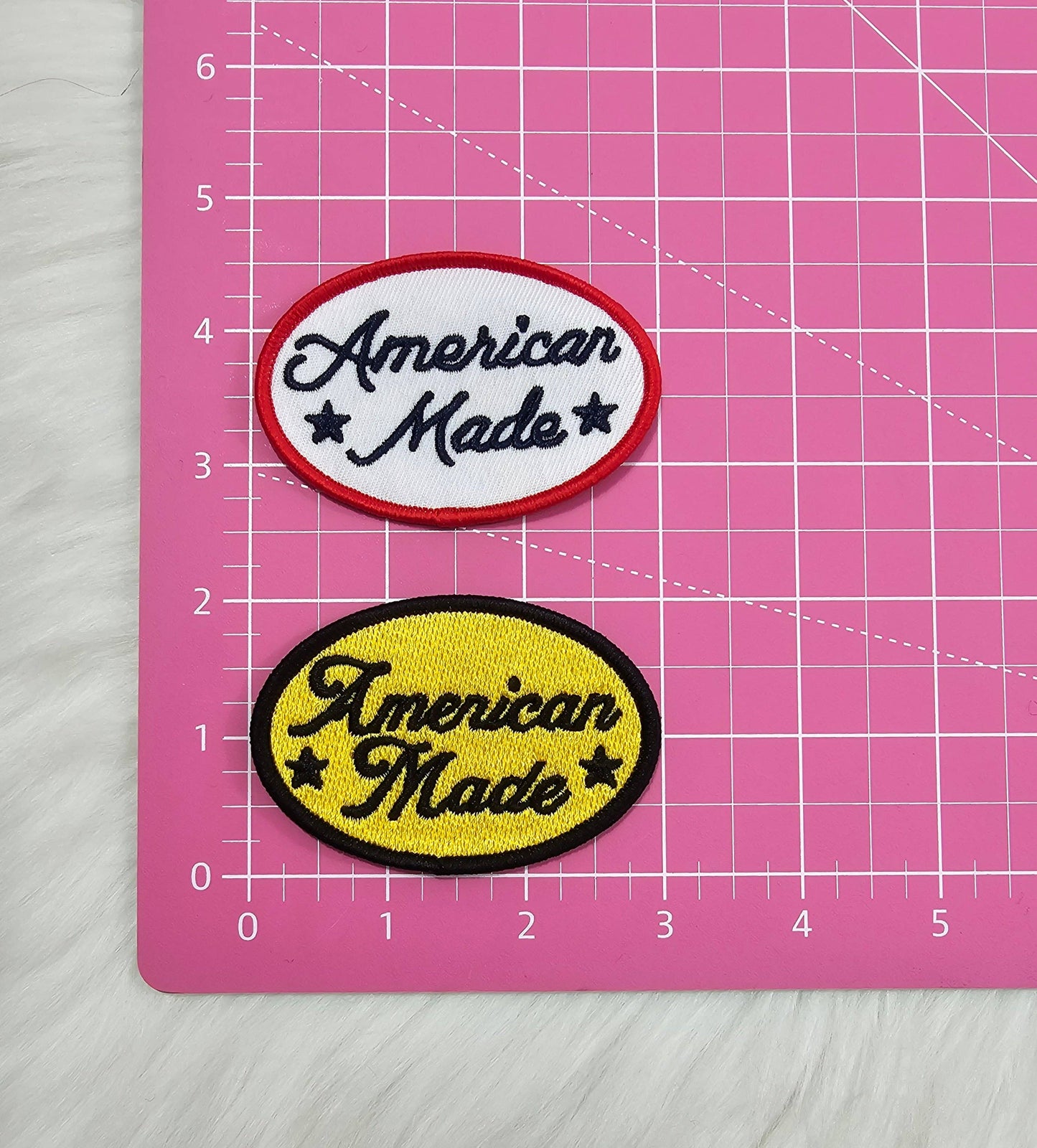 American Made Embroidery Iron On Patch: Black and Yellow