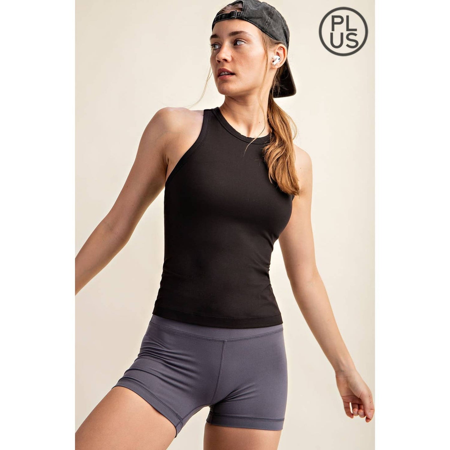 PLUS SIZE BUTTER SLEEVELESS RACER BACK TANK TOP: Mauve Peony / 1X-2X-3X(3-2-1)