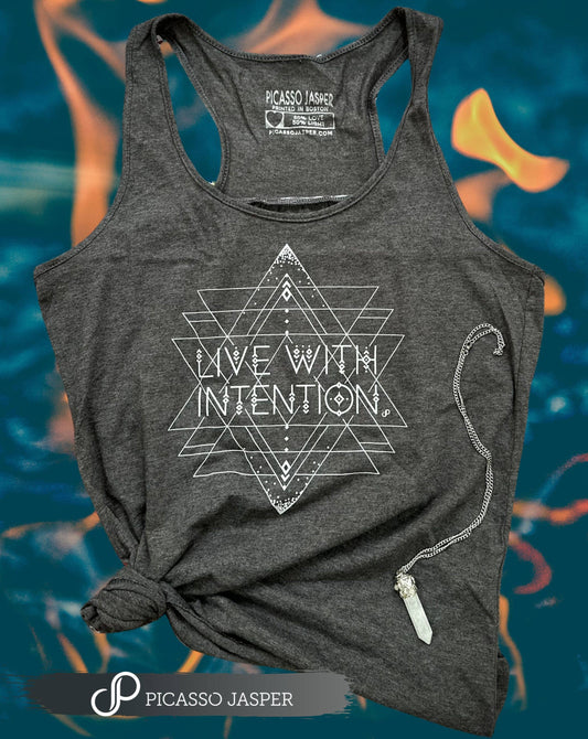 Live with Intention, Gathered Racerback Tank: Large