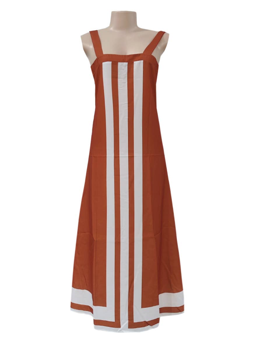 Colorblocked resort slip maxi dress: Red / S