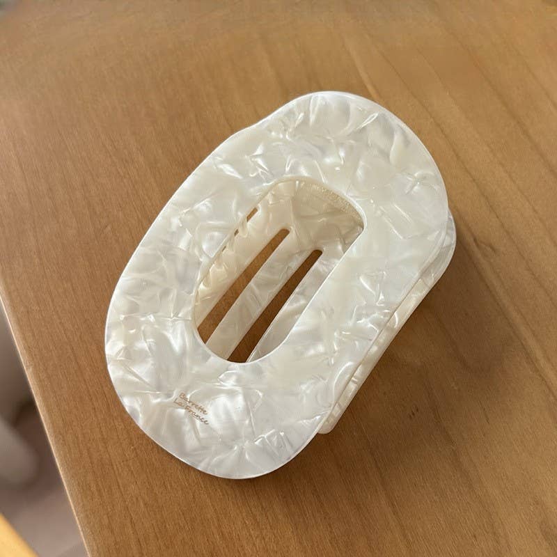 Jumbo Lay Flat Oval Hair Claw Clips Secure Styling | 40H993: OFF WHITE