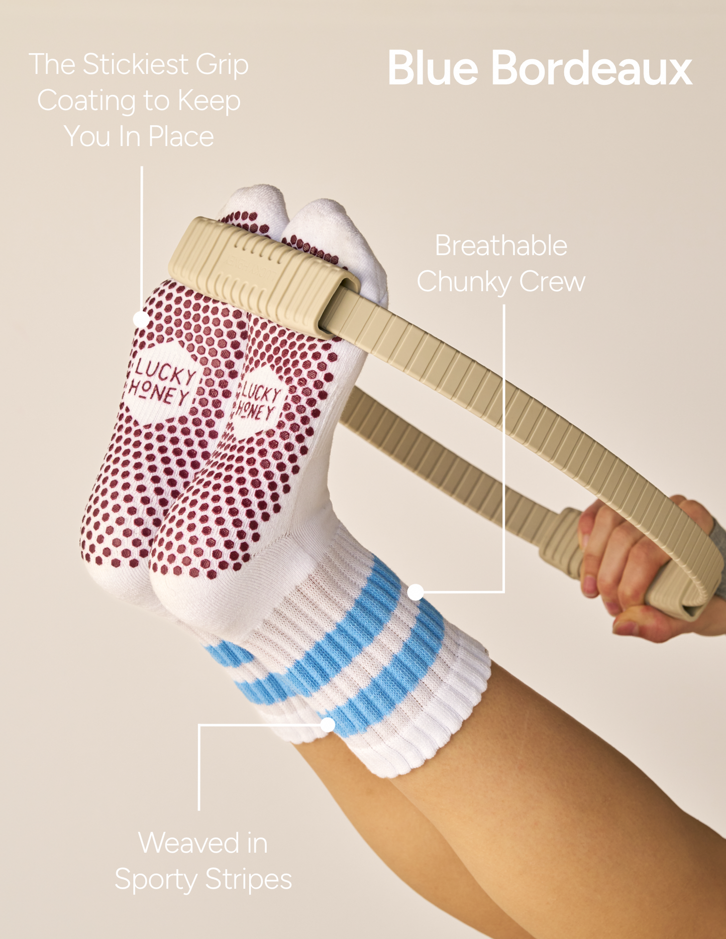 The Chunky Crew Grip Sock: Lemon