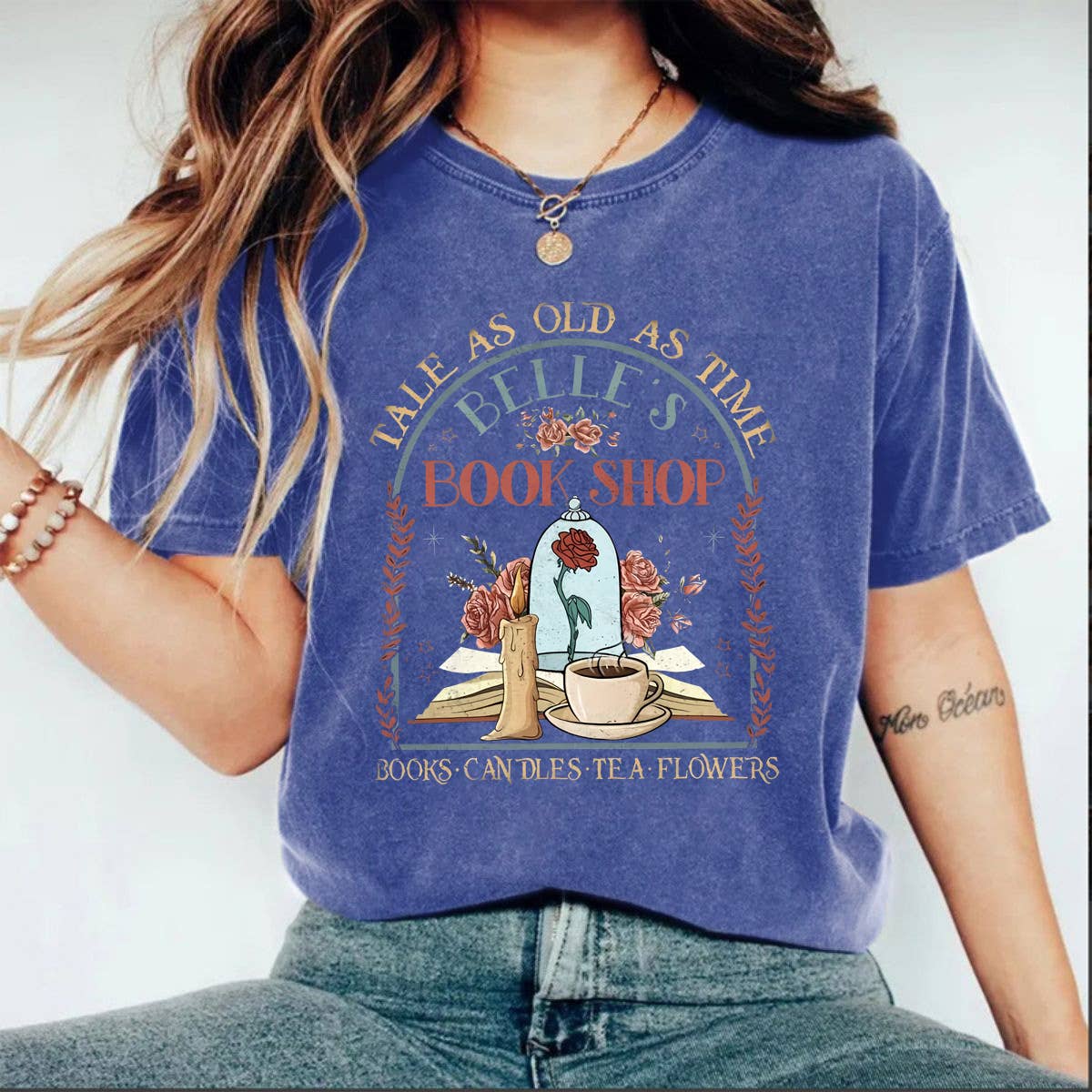 Fairy tales rose Graphic t-shirt: Purple / L