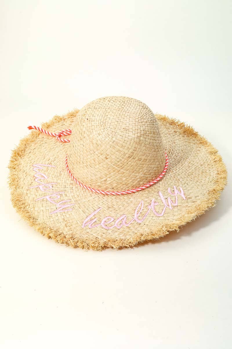 Happy Healthy Raffia Sun Hat: BK