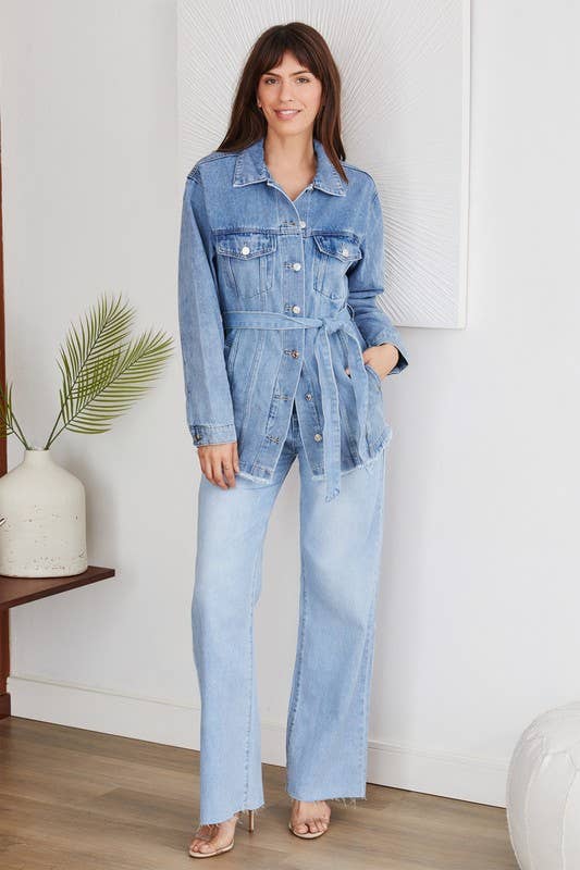 ROUGH EDGE CUT HIGH-WAIST WIDE DENIM PANT(F335-DENIM): XS