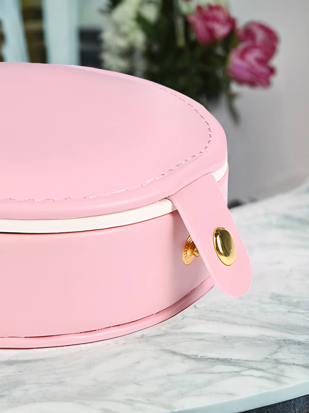 Jewelry Organizer Cases with Mirror: Light Pink