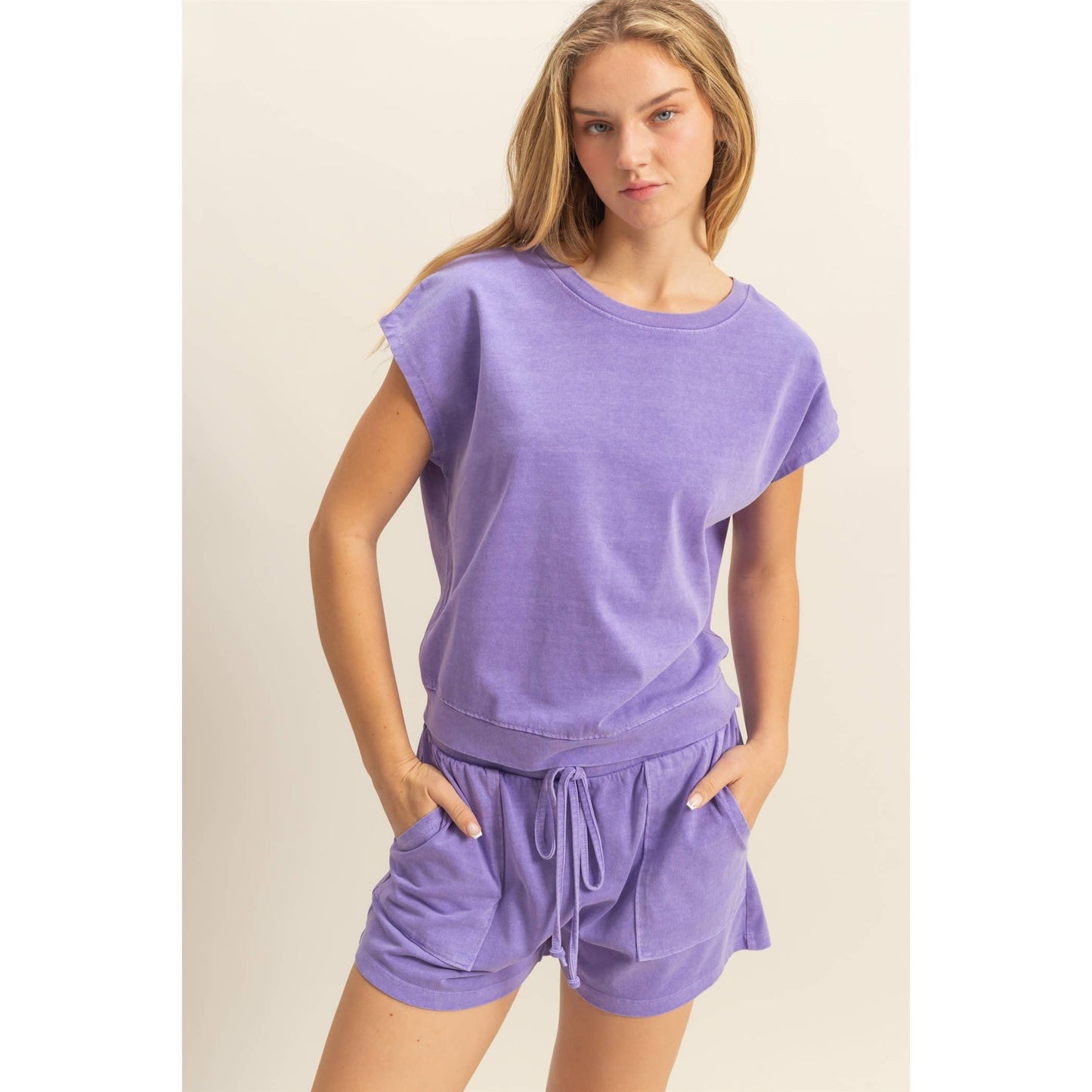 DZ25A913-SET-Matching Top And Shorts Set: ORANGE / S-M-L(2-2-2)