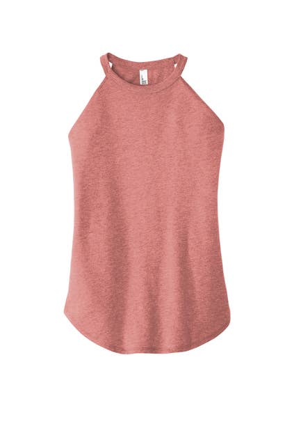 District Women’s Perfect Tri Rocker Tank: Heathered Eucalyptus Blue / L