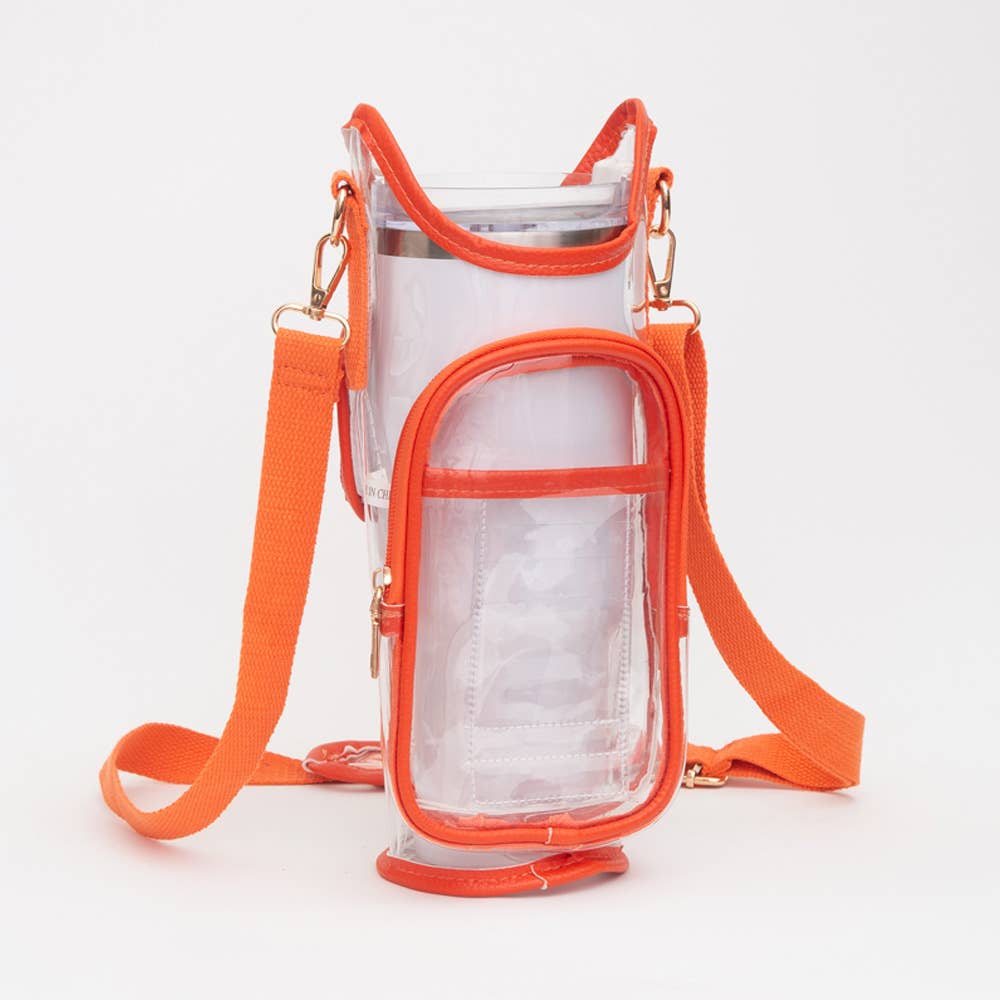 Transparent Tumbler Carrier Holder Crossbody Bag
: Silver
