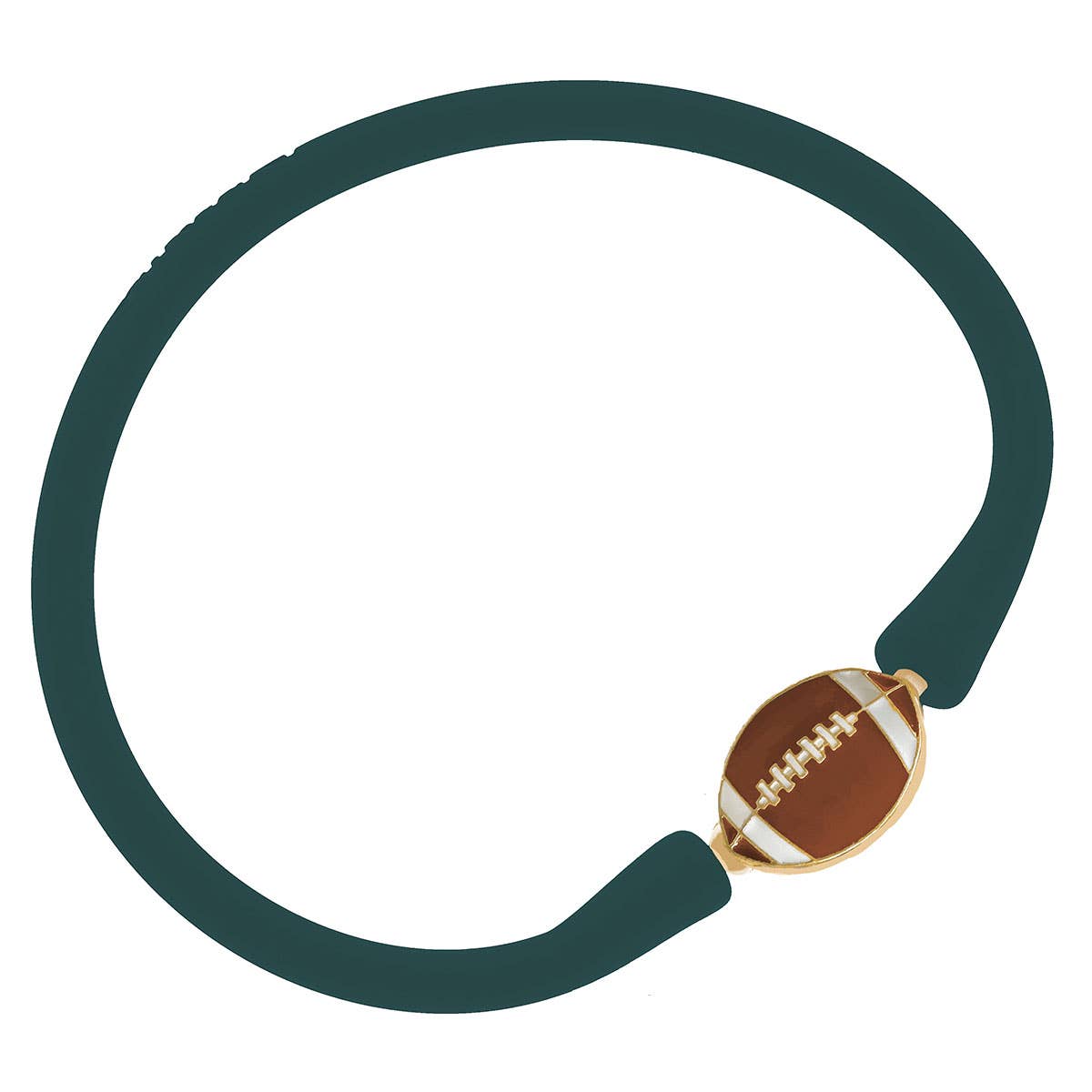 Enamel Football Silicone Bali Bracelet: Navy
