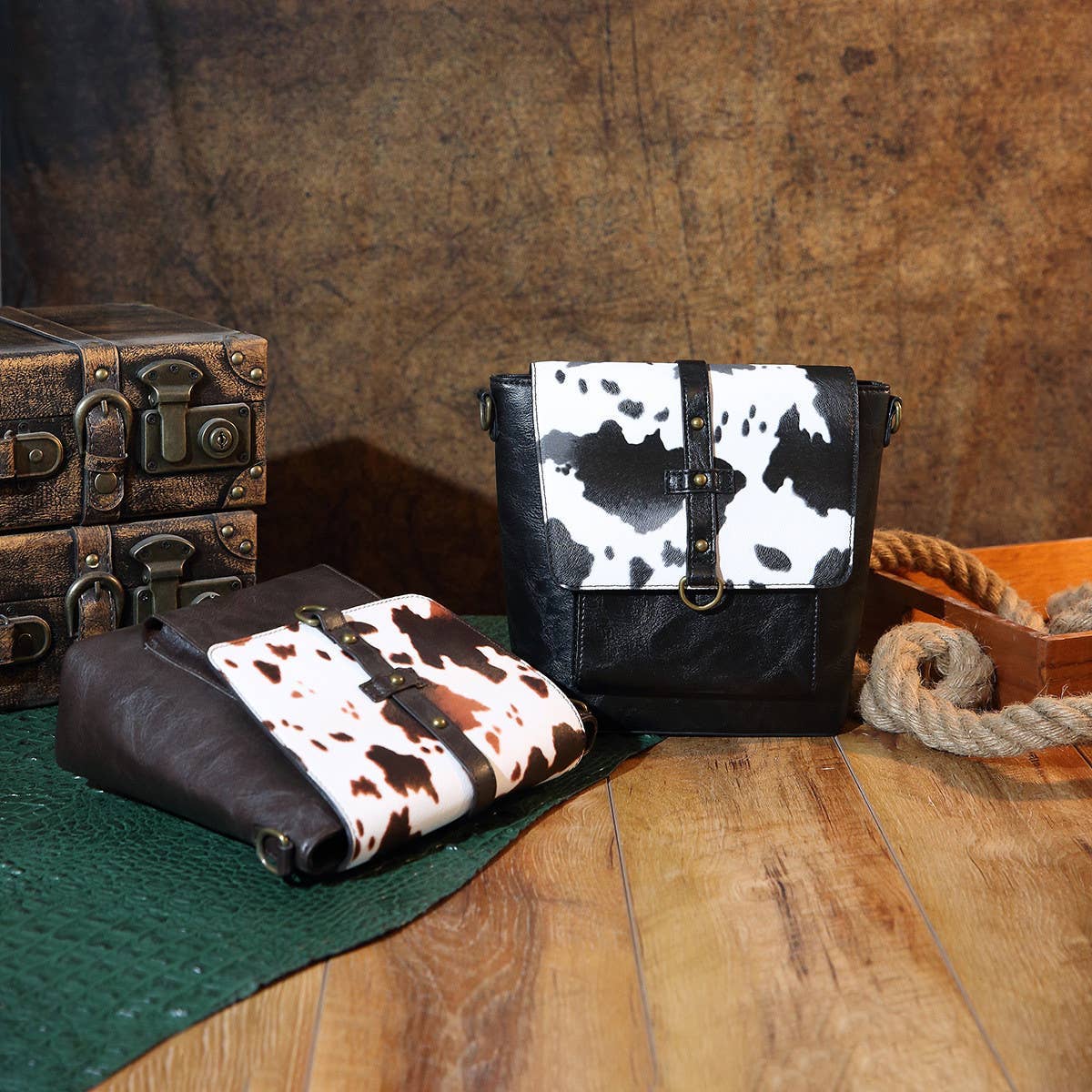 Women Printed Western Vintage Crossbody Bag_Cwab2593: COFFEE / OS