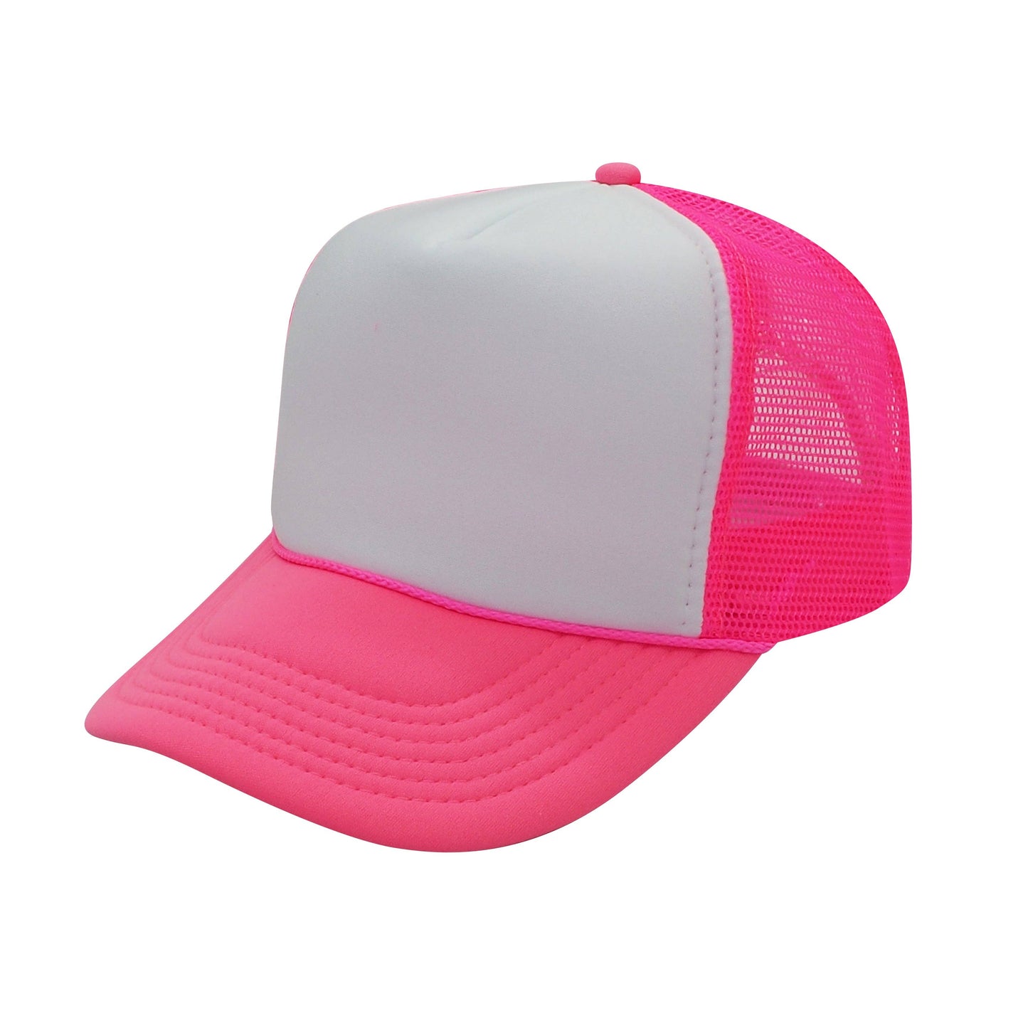 Nissun Neon Color Foam Mesh Trucker Hats Caps, Blank Two Tone Snapbacks: Neon Pink