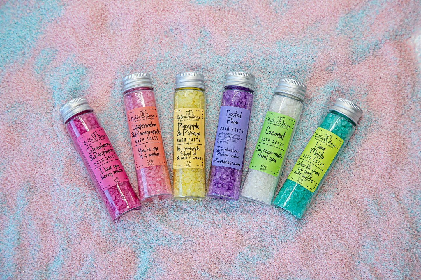 MIni Travel Size Bath Salts | Gift: Strawberry & Raspberry