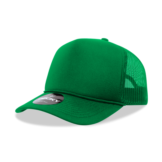 Decky 6025 - Mid Profile, 5 Panel Foam Trucker Hat - 6025: Kelly