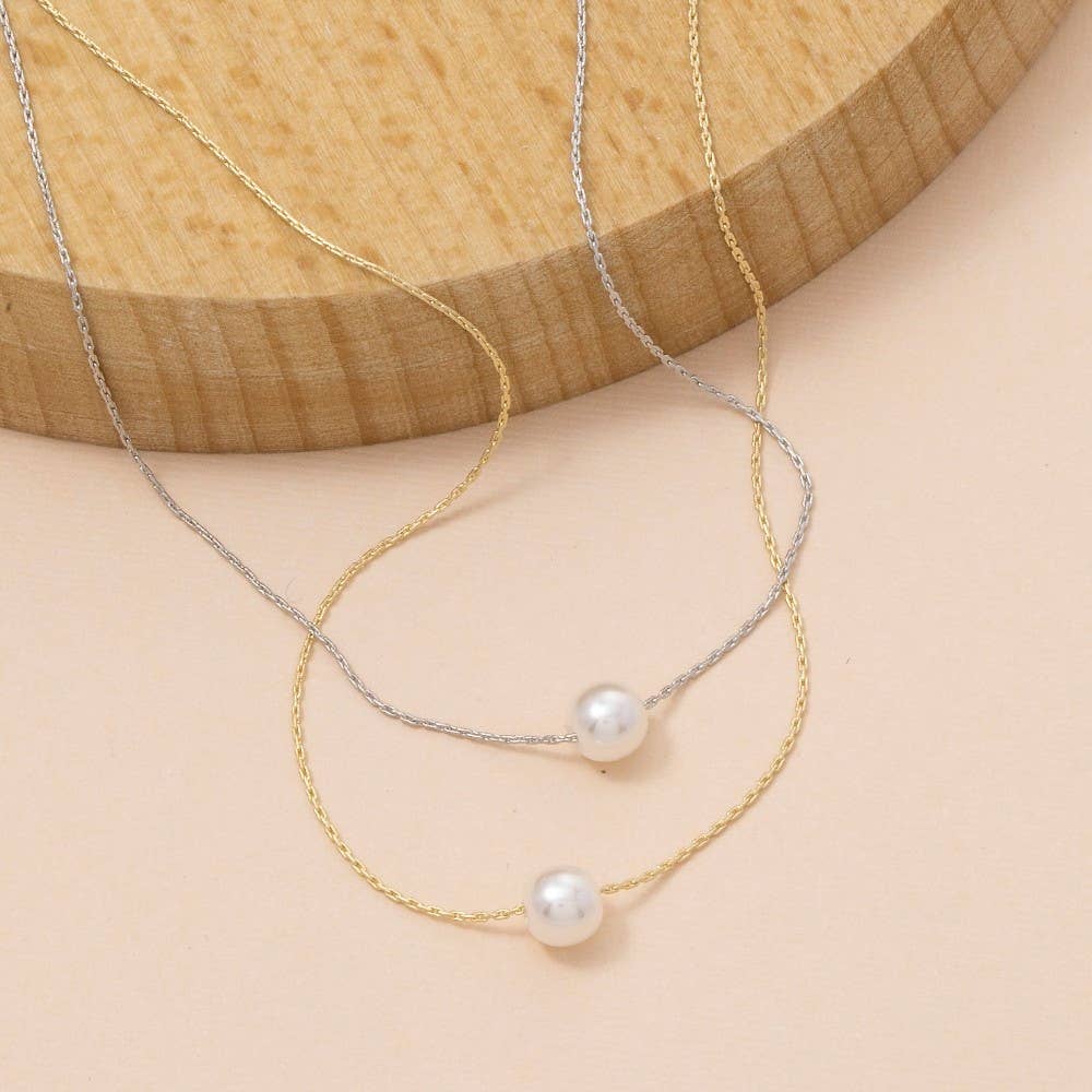Pearl Charm Dainty Chain Necklace: G