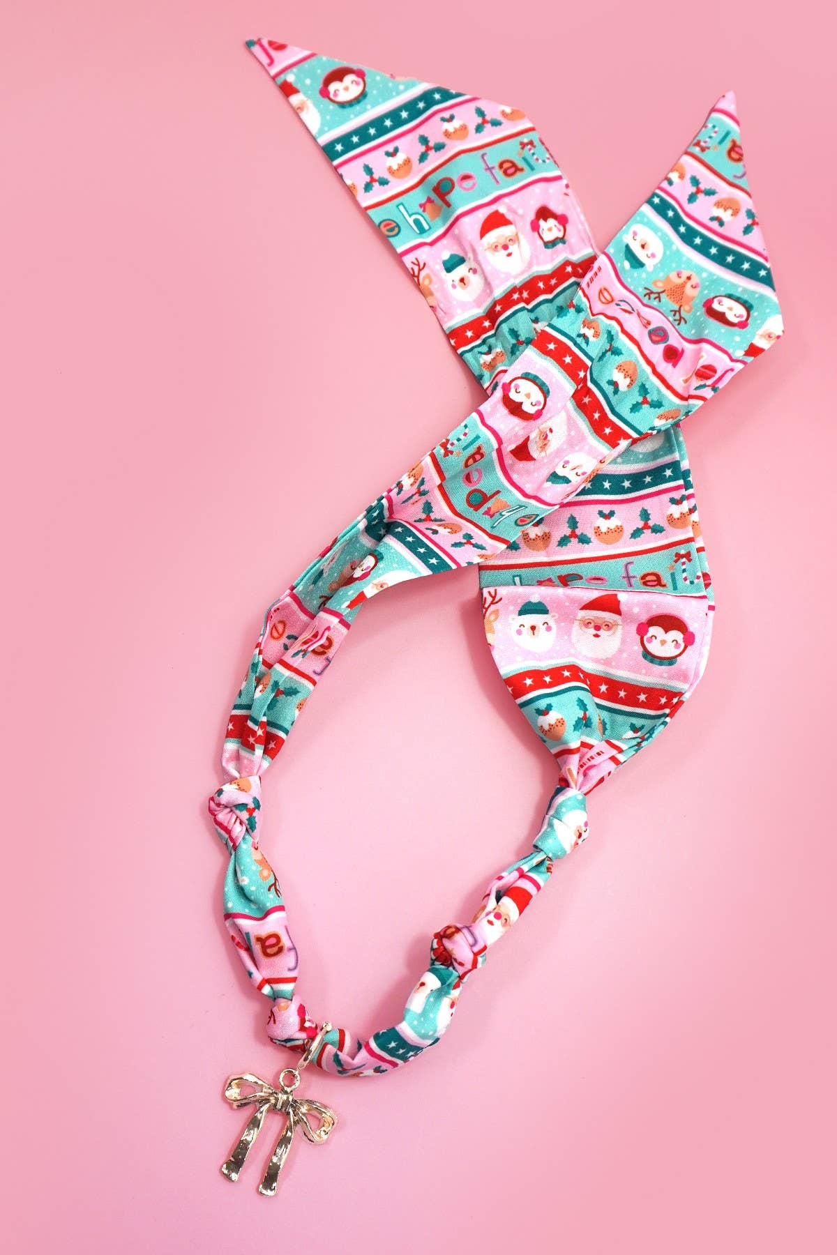 HANDMADE SCARF NECKLACE - CHRISTMAS SNOWMAN BOW | 80N91827: B