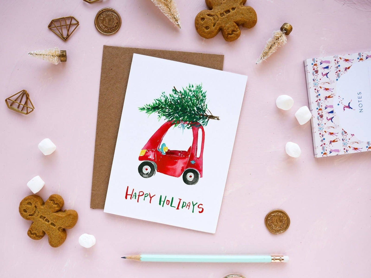 Christmas Tree Toy Car Holiday Greeting Card