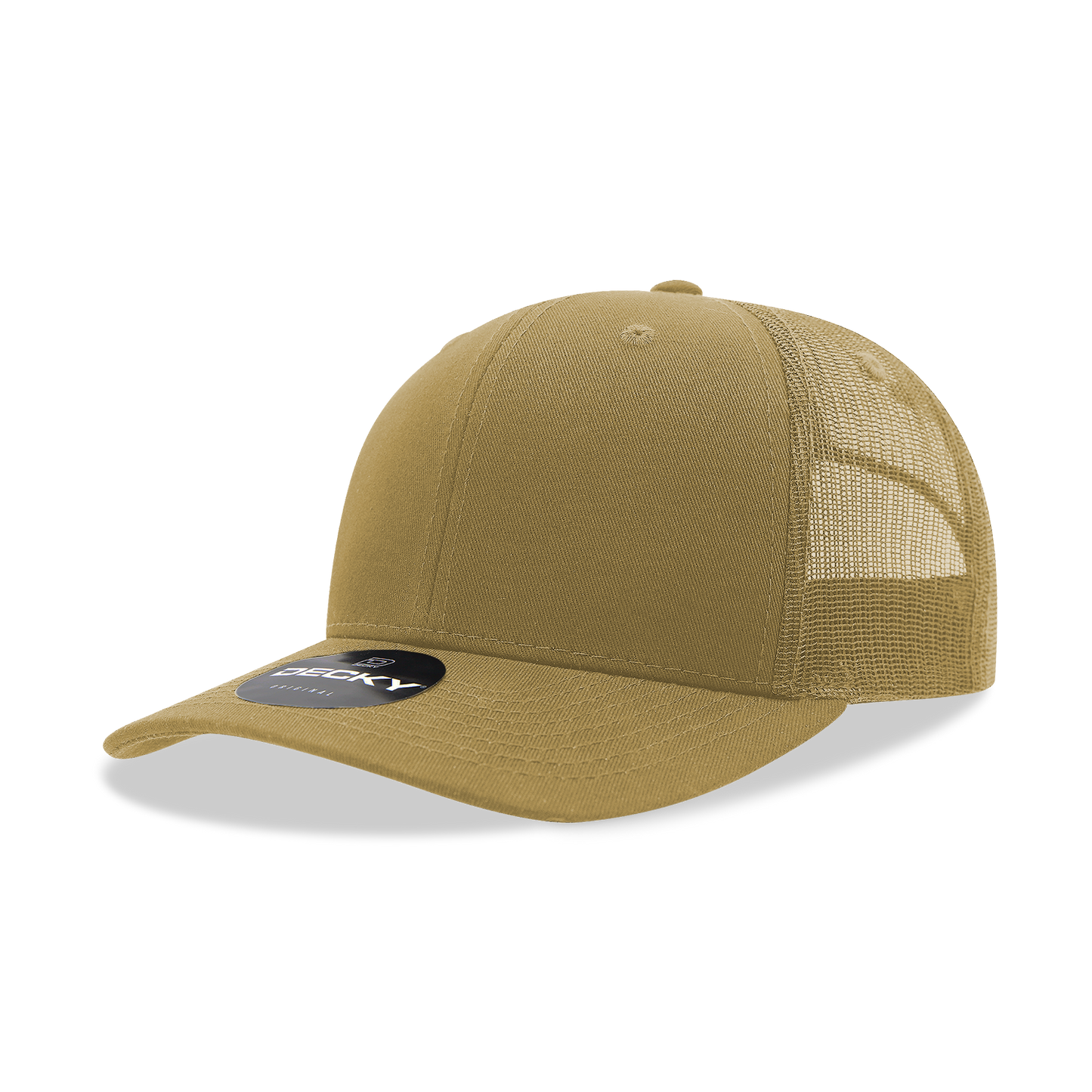 Decky 6021 Classic Trucker Hat, Mid Pro Trucker, 6 Panel Cap: White