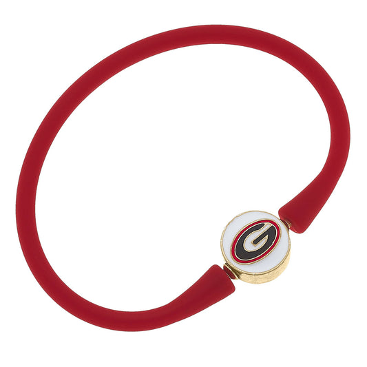 Georgia Bulldogs Enamel Silicone Bali Bracelet : Red