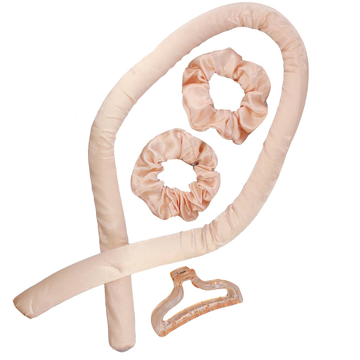 Heatless Satin Curler Set-effortless curls, no heat damage: BLACK