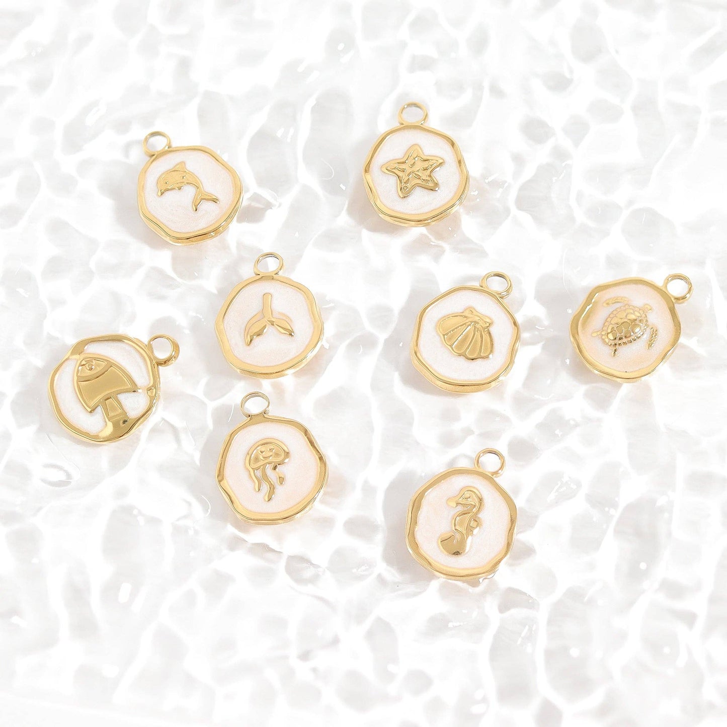 18K Gold PVD Starfish Epoxy Charm: Gold