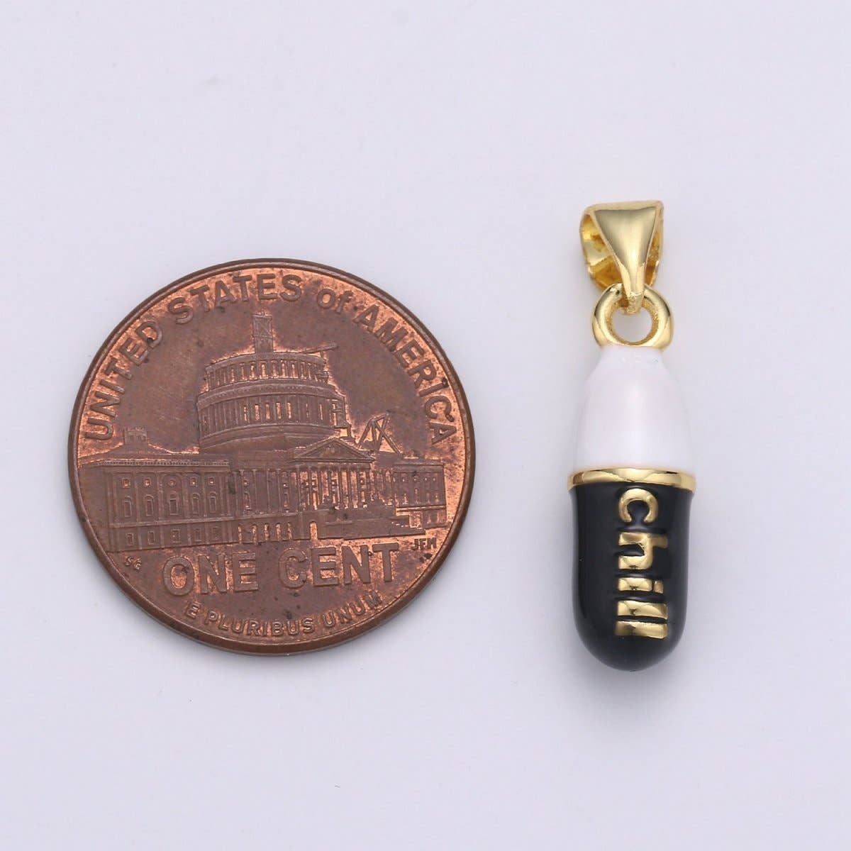 Mini 24K Gold Filled Pill Bar Charm Enamel Pink Love Chill Happy Pill Pendant for Bracelet Necklace Earring Component Supply 23x5mm J-203~J-207,J-209~J-213,J-244~J-248: Chill Teal