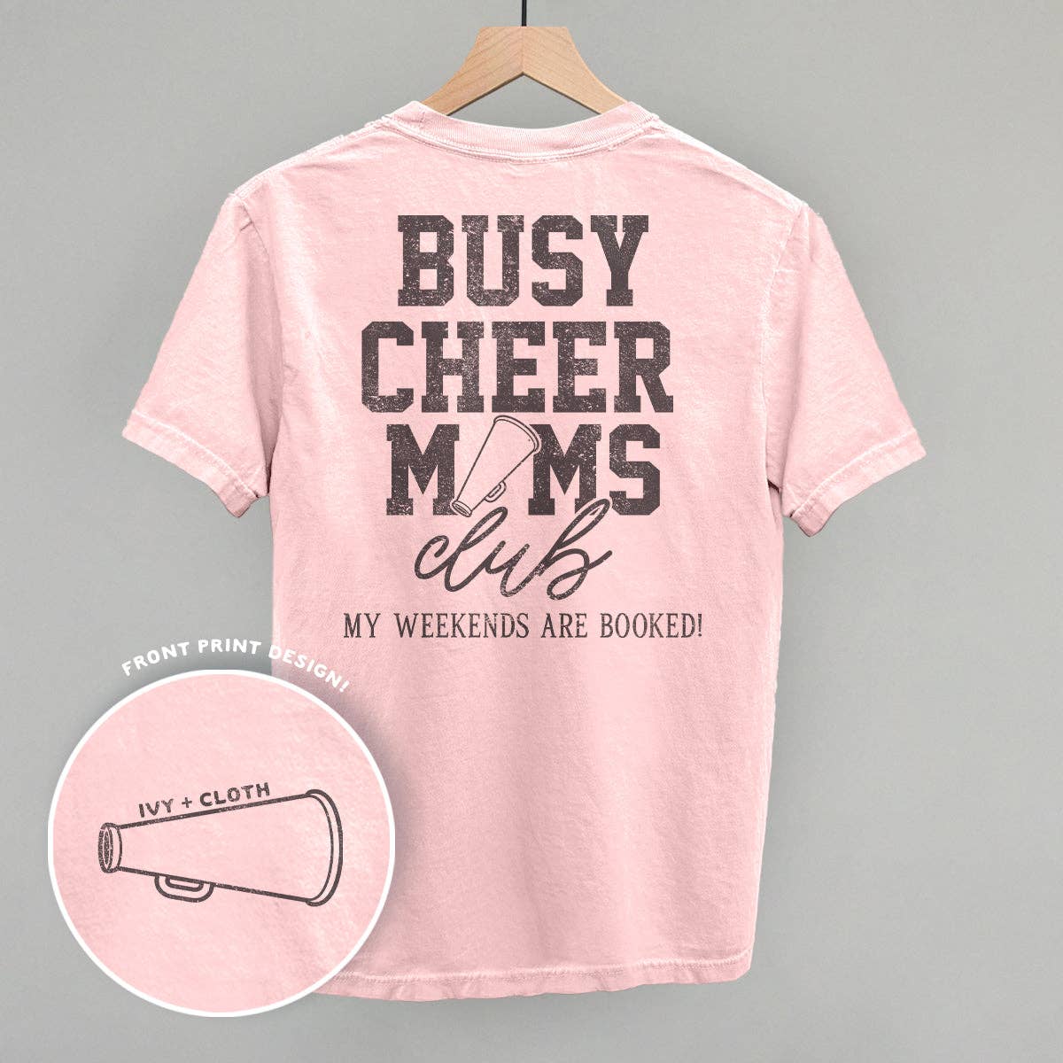 Busy Cheer Moms Club (Back Print): Light Pink / XL / Sweatshirt