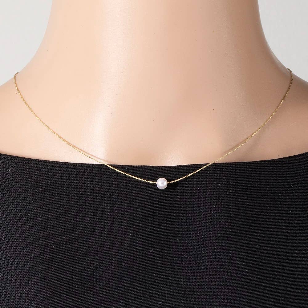 Pearl Charm Dainty Chain Necklace: G